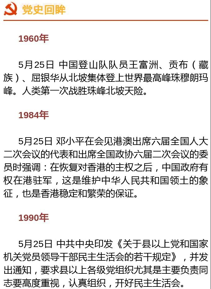 黨史上的今天 · 5月25日