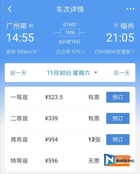 福州人注意,！12月1日起多趟列車票價有新變化